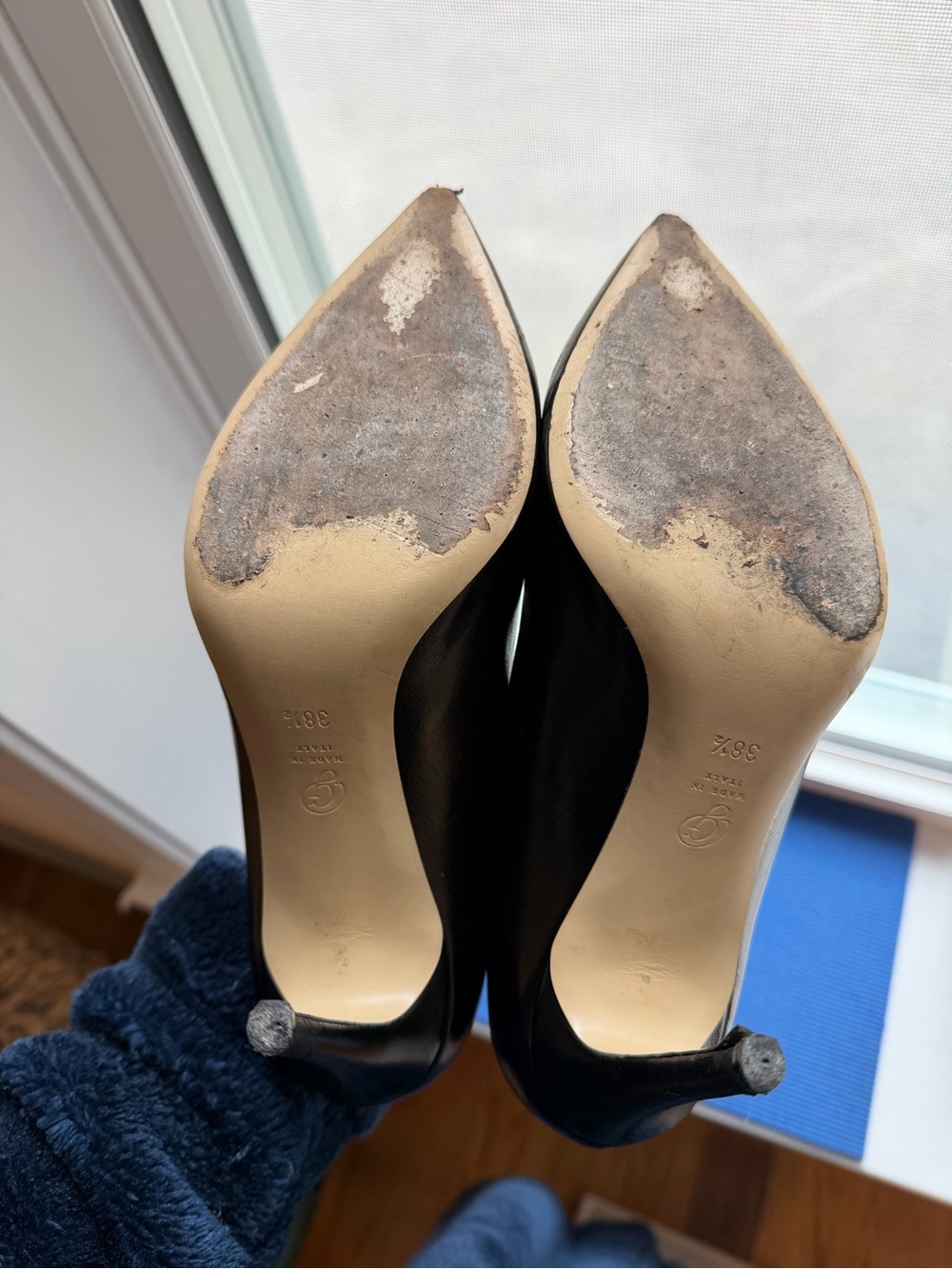 M.Gemi Esatto 90 Black Nappa Leather Pumps EU 38.5 US 7.5 Made In Italy Heel - Picture 5 of 7